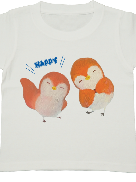 H/S Tee HAPPINESS BIRDS  for KIDS @小林さき